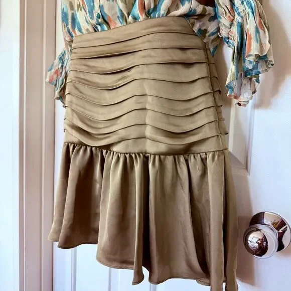 Ramy Brook Irina Flirty pleated Flounce Short Skirt